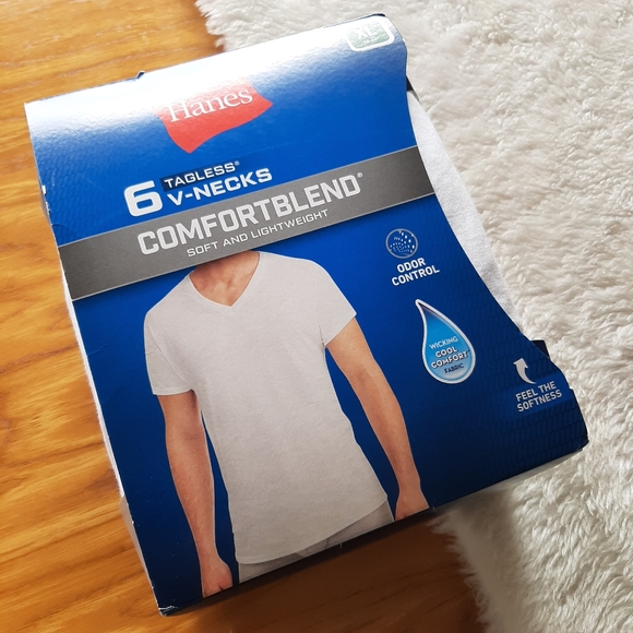 Hanes Other - NEW Hanes Tagless V-Neck T-Shirts Comfortblend